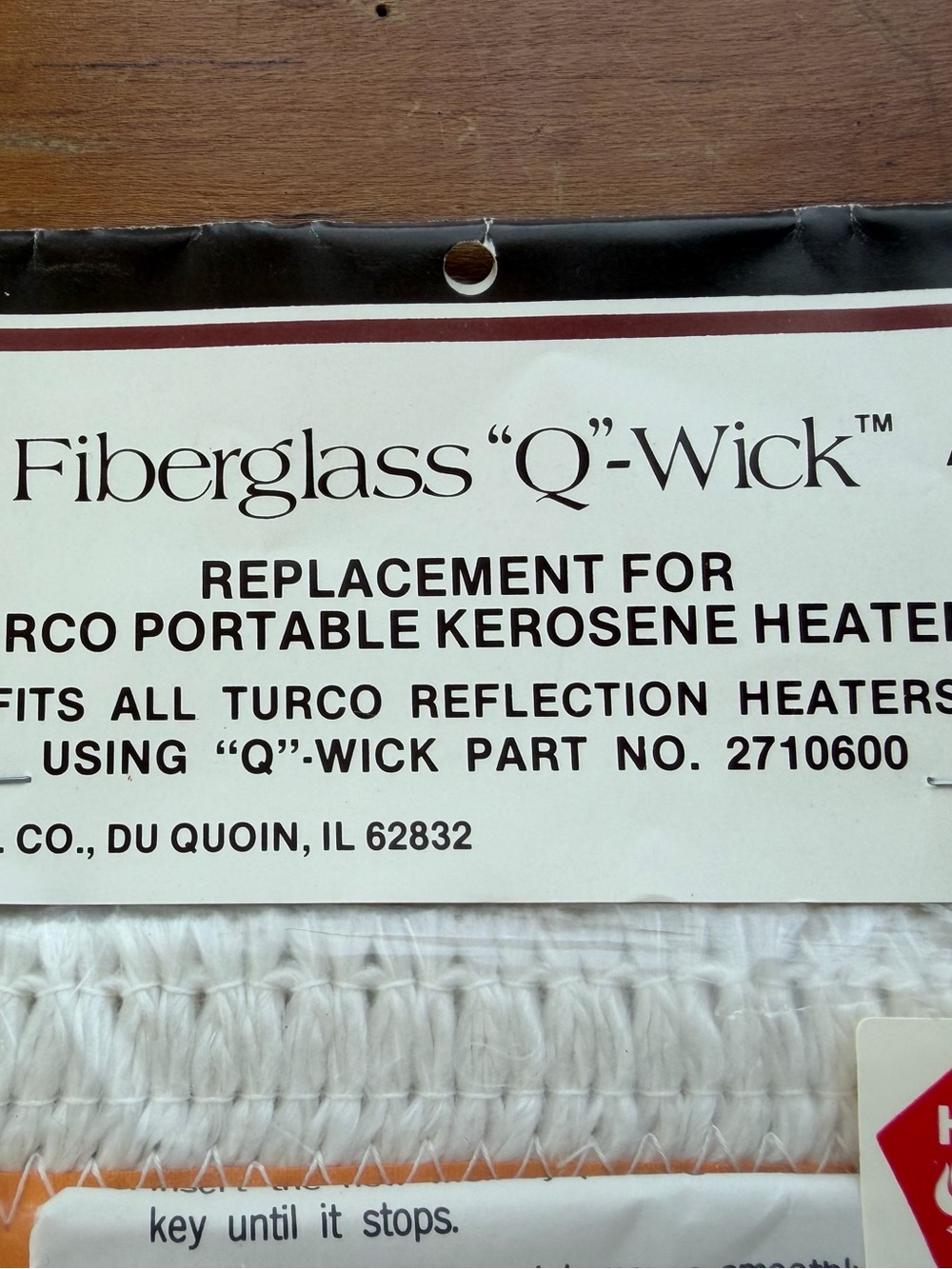 Vintage Genuine Turco Fiberglass Q-Wick Kerosene Heater Replacement 2710600 NIP - Picture 6 of 8